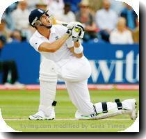 Kevin Pietersen of England in action during the 1st Ashes Test Match between England and Australia at the Swalec Stadium   Photo by Clive Rose Getty Images