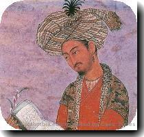 Babur with his memoirs  Source  http   www columbia edu itc mealac  pritchett 00routesdata 1500 1599 babur  depictions babur jpg   accessed December 15  2008  From Kabul  5 400 feet altitude   Babur pushed