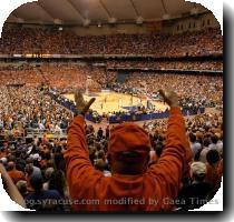 AP Photo Kevin RivoliA stadium record crowd of 33 199 crammed into the Carrier Dome to watch Syracuse defeat Notre Dame 60 57 on Feb  5  2005  It s big crowds like this that allows SU to fill