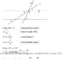 One possible value for x Solution  Topic s   Corresponding angles  vertical angles