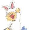 Easter Duck Bunny Waving   Basket of Colored Easter Eggs Easter Duck Bunny Waving   Basket of Colored Easter Eggs