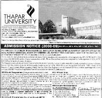 Click here for notification of Thapar University for MCA Program Click here for Thapar University website
