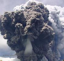 Photo of the volcano Reventador erupting  Ecuador Reventador is located in Eastern Cordillera of the Andes in Ecuador  This stratovolcano has