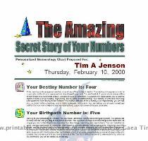 This is a great print for anyone who is interested in numerology and is also a wonderful conversational starter  Have one made for you and one of your loved ones and compare    Click to view an actual numerology file These personalized prints are available for only $4 99 each