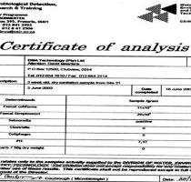 3  Scientific details and description of operation This is beyond my ability to supply  We have had a sample tested by CSIR  the results of which are included below   We have had the waterless toilet tested by SABS for durability  The result is also included