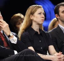 Former U S  President Bill Clinton sits next to his daughter Chelsea and her boyfriend Marc Mezvinsky at the Clinton Global Initiative in New York in September  Former U S  President Bill Clinton sits next to his daughter Chelsea and her boyfriend Marc Mezvinsky at the Clinton Global Initiative in New York in September