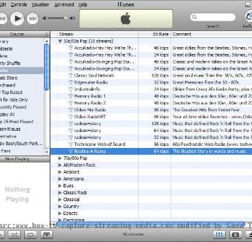 Open iTunes  and click the Radio tab  The Radio Stations list appears as shown