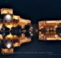 Yerevan  Armenia     the central square  Hanrapetutyan Hraparak   click