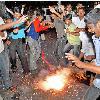 Photo  K R  Deepak ON CLOUD NINE  Students of a private college firing crackers soon after the Intermediate results were declared in Visakhapatnam on Monday