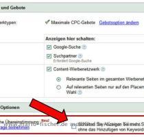 dem Anzeigentext und den bisherigen Keywords einer Anzeigengruppe passende Suchbegriffe automatisch der Kampagne hinzuf�gt  um so noch mehr Besucher auf die Zielseiten zu lenken  So spart man sich das manuelle Hinzuf�gen der neuen Keywords zur Kampagne und kann so vor allem sehr viel schneller auf �nderungen des Suchverhaltens der Benutzer reagieren  Die Keyword