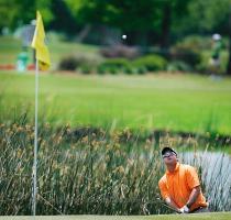 <p>Chris Couch watches his shot on the 18th hole during the first round of the Zurich Classic golf tournament Thursday  April 22  2010  in Avondale  La  Couch ended the round tied for second place   AP Photo The Times Picayune  Chris Granger     MAGS OUT USA TODAY OUT NO SALES   < p>