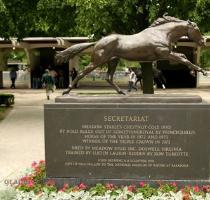John Dunn for The New York Times A statue of the 1973 Triple Crown winner Secretariat in the paddock at Belmont Park  From The Associated Press  A racehorse was euthanized Wednesday after