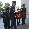 <p>The coffin containing the remains of Dorothy Height is carried to the Washington National Cathedral by the Washington Metropolitan Police ceremonial honor guard  led by Sgt  Kenneth Harvey  right  and Master Patrol Officer Kevin Brittingham  left  Thursday  April 29  2010  in Washington  Height  who led the National Council of Negro Women for decades and marched with the Rev  Martin Luther King Jr   will be honored during a funeral service at Washington National Cathedral for her leadership on the front lines fighting for equality  education and to ease racial tension  She died last week at age 98  < p>