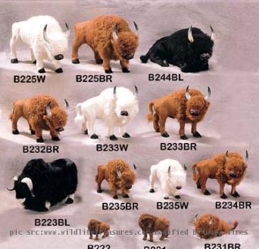 Handmade furry animal buffalo figurines made with real fur  They are so life like and realistic looking  Decorate your home with these hand made wildlife bison figurines  Other