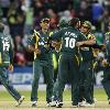 Pakistan players  including man of the match Shahid Afridi  celebrate beating South Africa during their ICC World Twenty20 semi final match at Trent Bridge in Nottingham   AP Photo