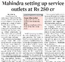 Mahindra setting up service ou   The Hindu Business  April 30