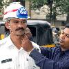 Getty Images 28 months ago Indian Innovator in solar energy devices Subhendu Majhi  R  adjusts the chin strap on a solar