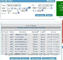 See in the below screenshot  I searched for trains between Mumbai Central to New Delhi for 16th Dec  2008  Cleartrip show s me only one train whereas IRCTC shows 9 trains for the same day