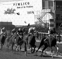 Crown of Thoroughbred Races   The track is also noted as the home for the match race in which Seabiscuit beat War Admiral in the second Pimlico Special in 1938  before a crowd of 43 000  The Preakness Stakes and the Pimlico Special are run at a distance of 1 3 16 miles  The Pimlico track record for that distance is held by Farma Way  who set it while winning the Pimlico