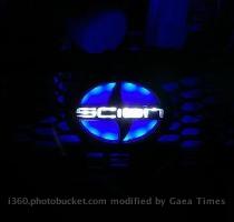 Saw this pretty cool little mod on a scion site somewhere http   i360 photobucket com albums o   etc emblem jpg Pretty much you dremel out the letterings on the scion and the background of it  Then you put a white led behind the scion lettering