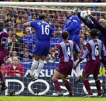 Villa keeper David James s fumble proved costly in the 2000 FA Cup final   the last to be held at the old Wembley Stadium   as it allowed Roberto Di Matteo to score the only goal of the