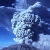 Mount St Helens in eruption