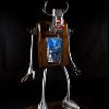 A mechanical sculptor  Nemo Gould has put together the Big Man robot from junk materials ranging from vacuum cleaner parts to chair legs and has even used floor