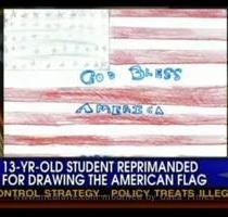 Sean Hannity has had his work cut out for him in the education world lately  In the wake of the Texas textbook debate and the more recent controversy surrounding students wearing American flags to school on Cinco de Mayo  Hannity has found another scandal with the flag in schools  a 7th grader who was reprimanded for drawing an American flag in art class