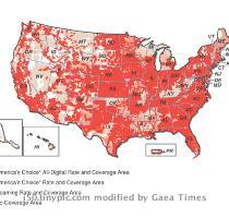 Verizon coverage map  AT T coverage map