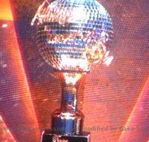 This photo of the coveted Dancing With the Stars trophy was taken from my TV  with my cellphone on tonight s Dancing With the Stars program