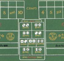 Give your game the Las Vegas look   feel with our Professional Casino Quality Craps Dice Felt Layout  Measures 36  X 72  Ready to ship to you today  $19 Each