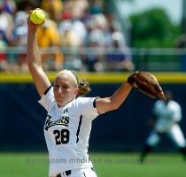 <p>Missouri s Kristin Nottelmann pitches against Hawaii in the first inning of a game at the NCAA Women s College World Series softball tournament  in Oklahoma City  Thursday  June 3  2010  Hawaii won 3 2  < p>