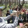 Nevada Department of Wildlife conservation educator Norv Dallin  of the agency s Elko office  talks about the teeth of this antelope skull  Tuesday  May 6  2008 at Lamoille Grove in Lamoille