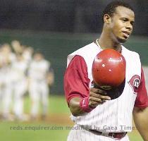 Griffey walks off the field as the Pirates celebrate  Greg Ruffing photo