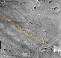 Spirit s trek from its landing site to the hills is mapped out  Credit  NASA JPL Download a larger version here Spirit also is suffering a slight temperature related hearing problem  Last week  a day s worth of data was lost when flight controllers were unable to synch up with Spirit s radio