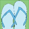 EPS Vector Graphic file by clicking on the  Download Zipped EPS  link at the bottom  or you can right click on the image and click  save as  to download the JPEG image  Blue flip flops on removable  EPS only  green background