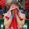 Russia s Dinara Safina reacts after being defeated by compatriot Svetlana Kuznetsova during the women s singles final of the French Open tennis tournament at the Roland Garros stadium