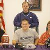 of their three offensive linemen including Angleton s Matt Rhodes   Matt is an excellent football player but maybe an even better student  Inside is a photo from his signing on Wednesday  A special thanks to the Angleton Times and Coach Fulbright for the photo