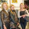 At the launch party  Sarah Giltrap and friends Juliet Bates of Showroom 22 is a huge cashmere devotee  She wears the To Sir With Love Pink Spencer  $559  with a black twenty seven names skirt and a Karen Walker skull on a rope