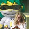 <p>Popstar Shakira shares a laugh as she poses with Zakumi  the official mascot of the World Cup  during a photo call at the presentation of the first 3D music video by Sony  in Johannesburg  South Africa  Tuesday June 8  2010  Shakira will perform at the World Cup kickoff concert in Johannesburg  Thursday June 10  < p>