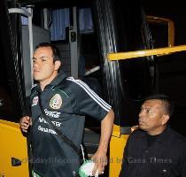 Reuters Pictures 3 months ago Mexico s national team striker Cuauhtemoc Blanco  L  arrives as a police officer stands guard