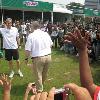 I was holding the Arsenal plaque at the photo session Arsene Wenger acknowledging the Arsenal supporters  including me   It was indeed an unforgettable experience to be able to get this close to Arsene Wenger