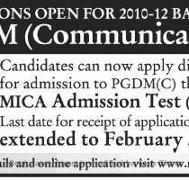 Last date for Receipt of application form  05th February 2010 To view the notification Click here