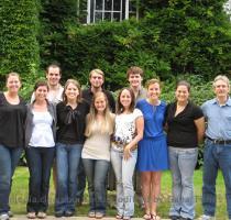 top of page CRAIG BERTOLET REPORTS ON THE FIRST SUMMER ABROAD PROGRAM In the picture from left to right  Hannah Hamm  Catherine Foster  Michael Zekoff  Julia Sanford  Michael Studer  Ellyn Zagoria  Alison French  Baker Findley  Kayla Kelley  Elena