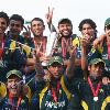 Younis Khan of Pakistan lifts the trophy with Shahid Afridi and team mates during the ICC World Twenty20 Final between Pakistan and Sri Lanka at Lord s   Getty Images