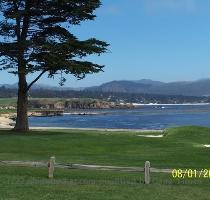 The 17 Mile Drive ended at Pebble Beach Golf Course  Here is the 18th hole  as close as we could get without paying an insane amount of money for green fees