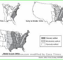 best completes the statement or answers the question  Base your answer to question 1 on the series of maps below and on your knowledge of social studies  1 What is the best title for this series of maps   1  Industrialization of the United States