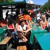 Fans of the Netherlands cheer during the match