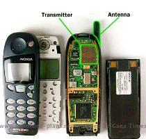 Radiation in cell phones is generated in the transmitter and emitted through the antenna  Cell phones have low power transmitters in