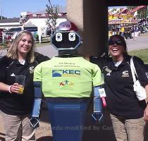 2006   2007 ESU Ambassadors at the Kansas State Fair Though he may not be R2D2  Mandy Davis  Spirit chair and third year Ambassador  along with her sister Missy Davis  who is also a third year Ambassador  become chummy with this friendly